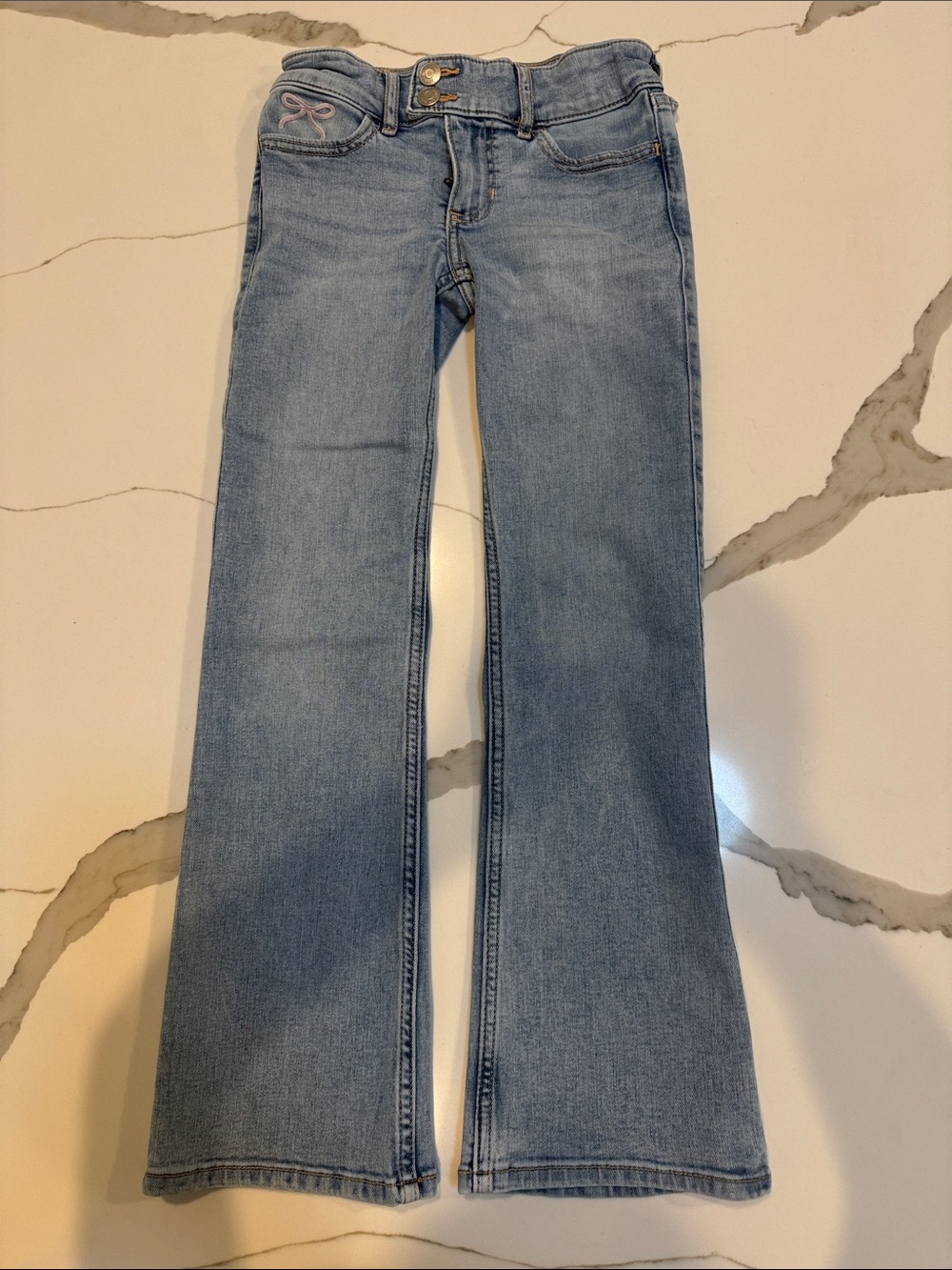 Girls abercrombie kids low rise boot cut Jeans 9/10 Regular Stretch